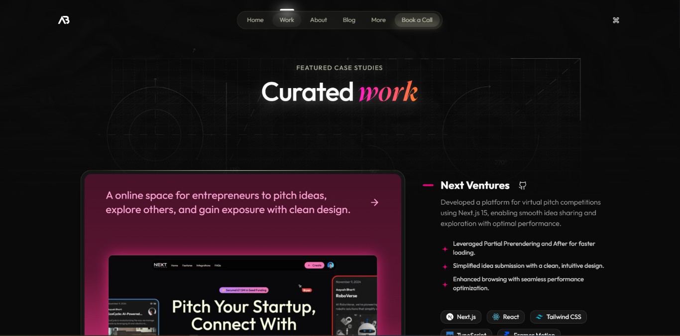 Create portfolio website - projects page